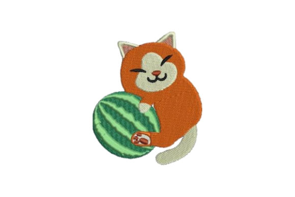 Cat Hugging Watermelon Embroidery Review